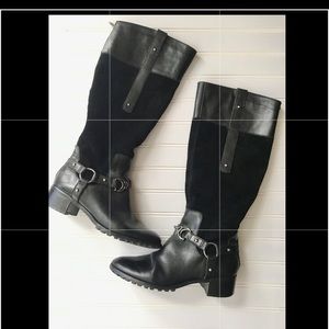 Etienne Aigner leather/suede boots SIZE 7-1/2